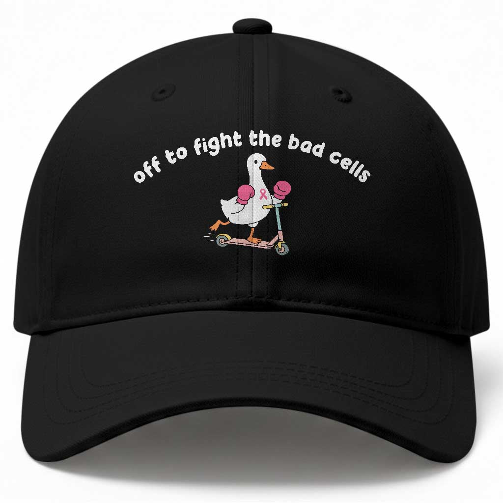 Funny Goose Breast Cancer Awareness Baseball Cap Off To Fight The Bad Cells