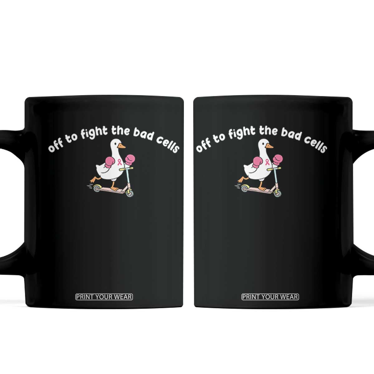 Funny Goose Breast Cancer Awareness Coffee Mug Off To Fight The Bad Cells