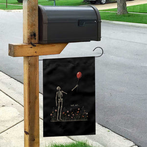 Well Shit Skeleton Lost Balloon Floral Funny Gothic Halloween Garden Flag