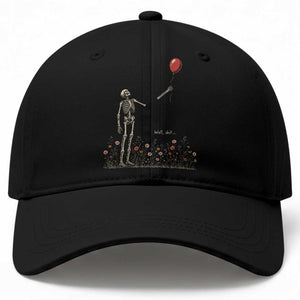 Well Shit Skeleton Lost Balloon Floral Funny Gothic Halloween Baseball Cap
