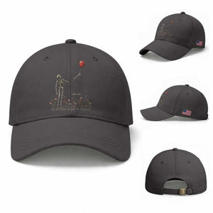 Well Shit Skeleton Lost Balloon Floral Funny Gothic Halloween Baseball Cap