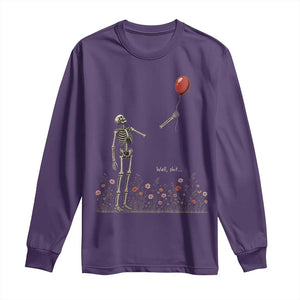 Well Shit Skeleton Lost Balloon Floral Funny Gothic Halloween Long Sleeve Shirt