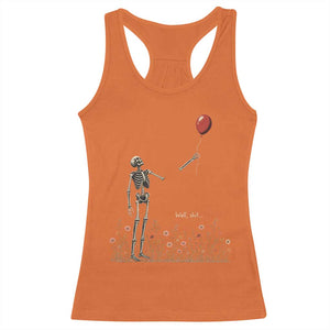 Well Shit Skeleton Lost Balloon Floral Funny Gothic Halloween Racerback Tank Top