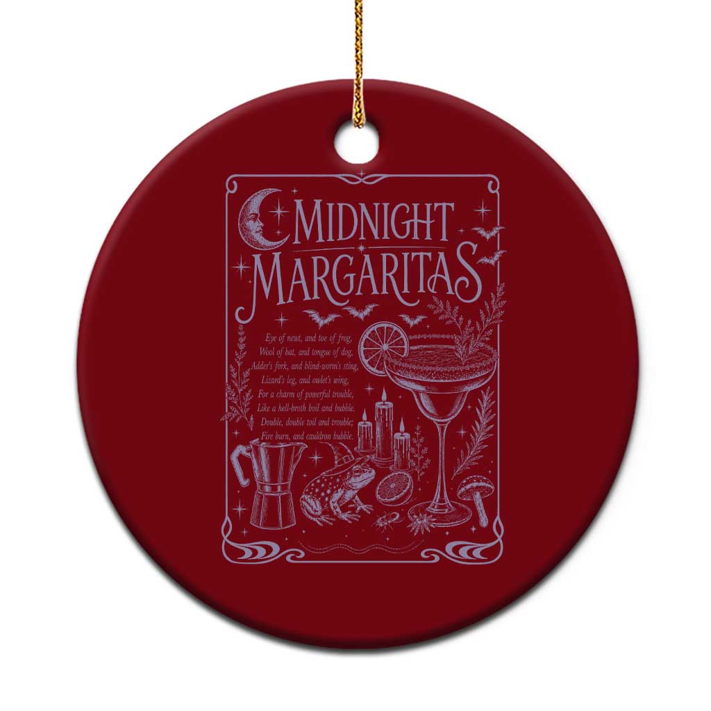 Midnight Margaritas Witch Halloween Cocktail Ceramic Ornament Funny Magic Tequila Lover