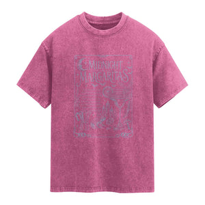 Midnight Margaritas Witch Halloween Cocktail Washed Cotton T-Shirt Funny Magic Tequila Lover