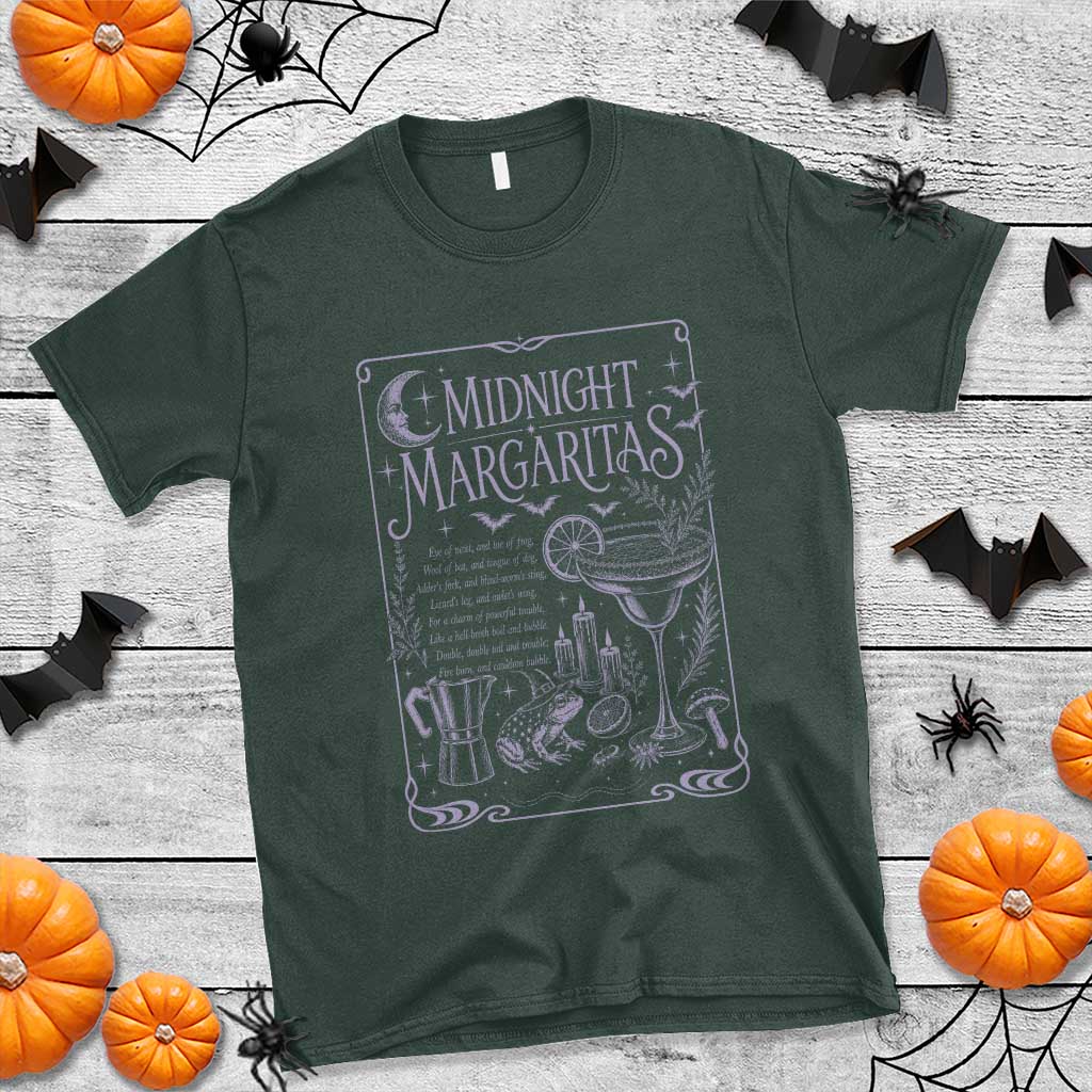 Midnight Margaritas Witch Halloween Cocktail T Shirt Funny Magic Tequila Lover