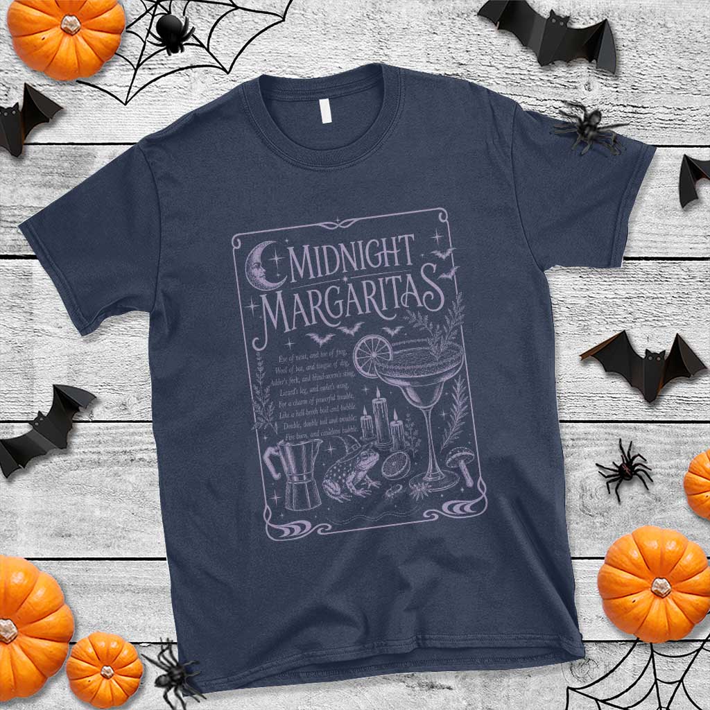 Midnight Margaritas Witch Halloween Cocktail T Shirt Funny Magic Tequila Lover