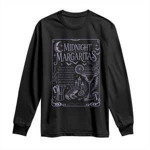 Midnight Margaritas Witch Halloween Cocktail Long Sleeve Shirt Funny Magic Tequila Lover