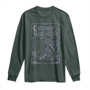 Midnight Margaritas Witch Halloween Cocktail Long Sleeve Shirt Funny Magic Tequila Lover