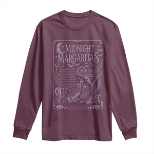 Midnight Margaritas Witch Halloween Cocktail Long Sleeve Shirt Funny Magic Tequila Lover