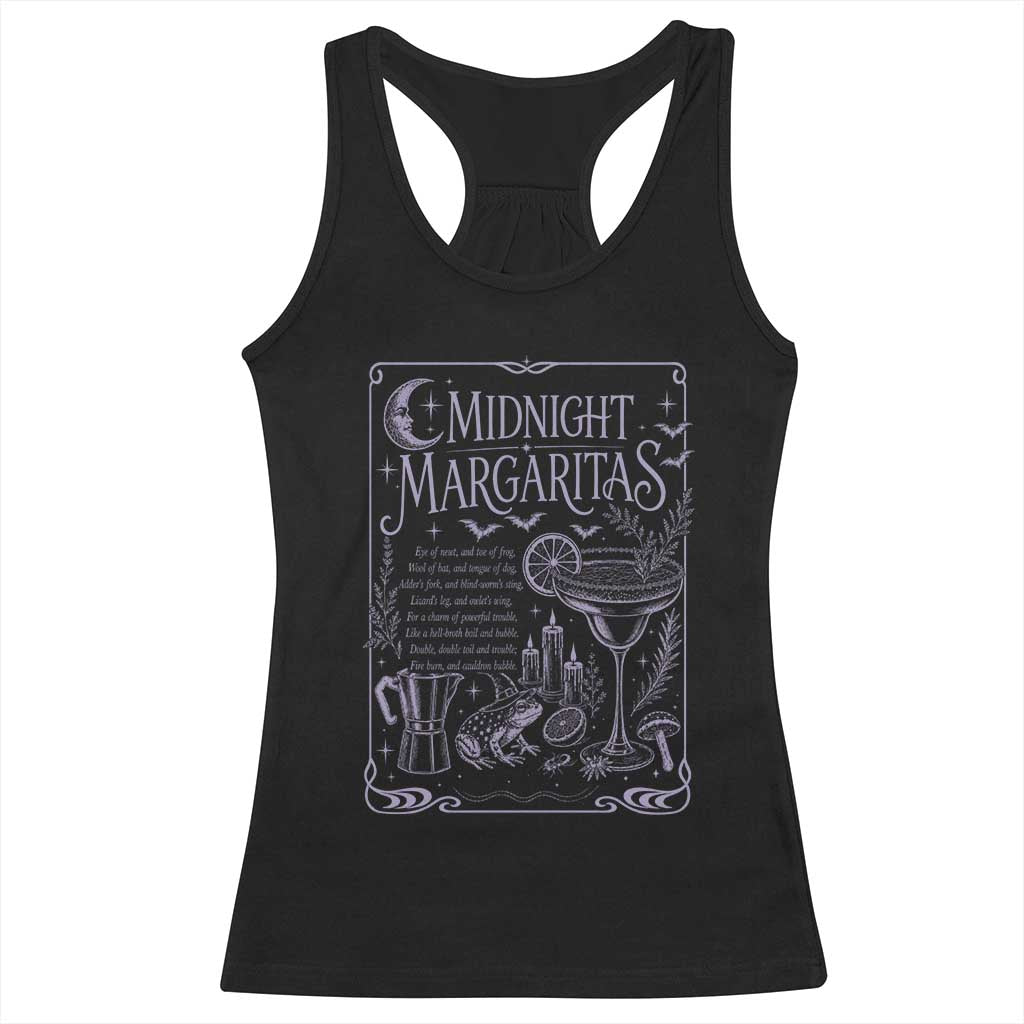 Midnight Margaritas Witch Halloween Cocktail Racerback Tank Top Funny Magic Tequila Lover