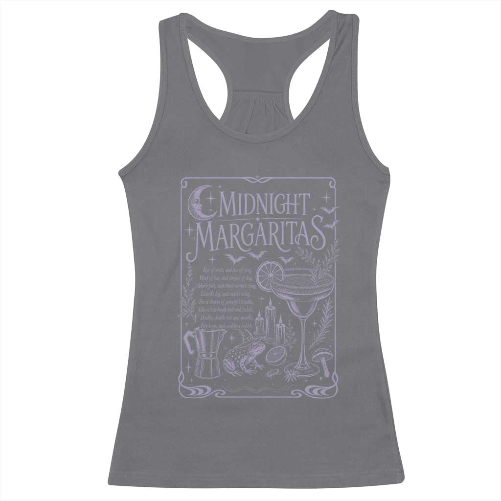 Midnight Margaritas Witch Halloween Cocktail Racerback Tank Top Funny Magic Tequila Lover