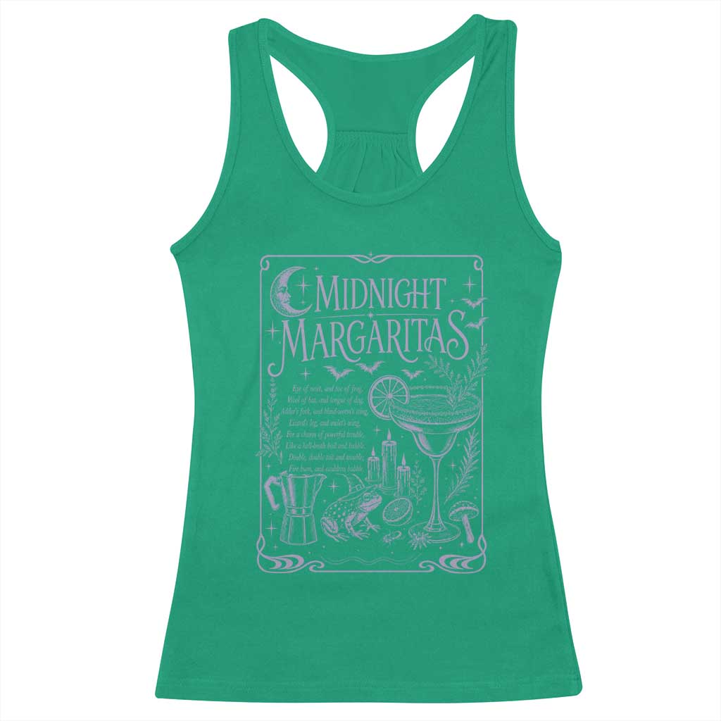 Midnight Margaritas Witch Halloween Cocktail Racerback Tank Top Funny Magic Tequila Lover
