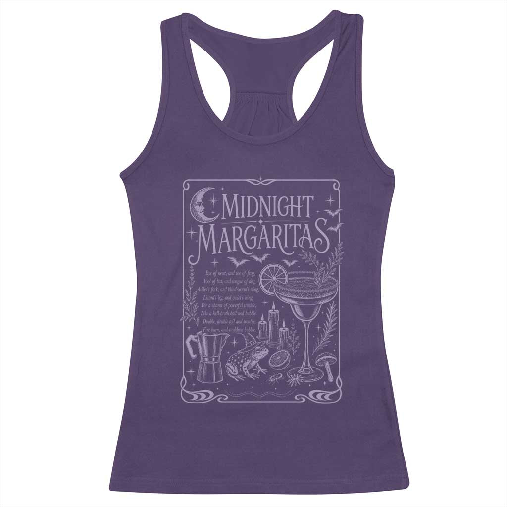 Midnight Margaritas Witch Halloween Cocktail Racerback Tank Top Funny Magic Tequila Lover
