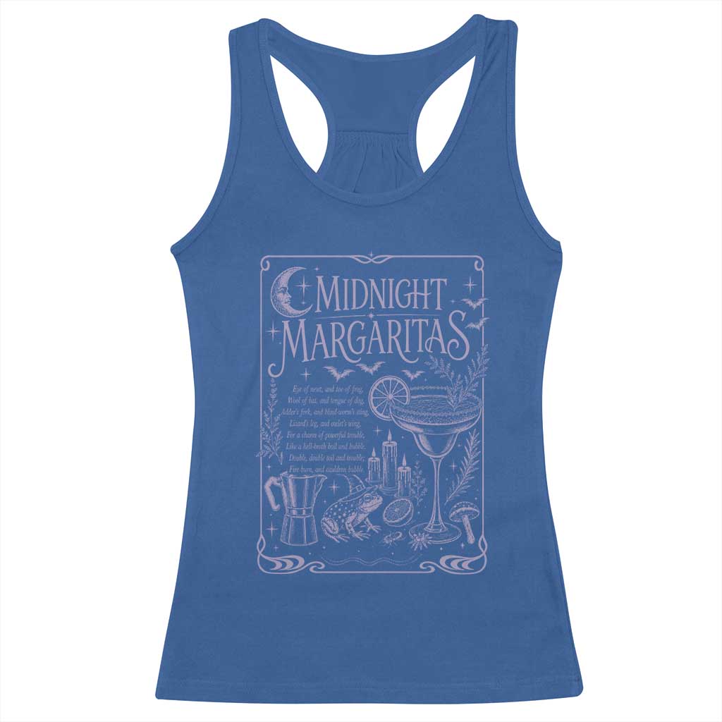 Midnight Margaritas Witch Halloween Cocktail Racerback Tank Top Funny Magic Tequila Lover
