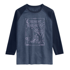 Midnight Margaritas Witch Halloween Cocktail Raglan Shirt Funny Magic Tequila Lover