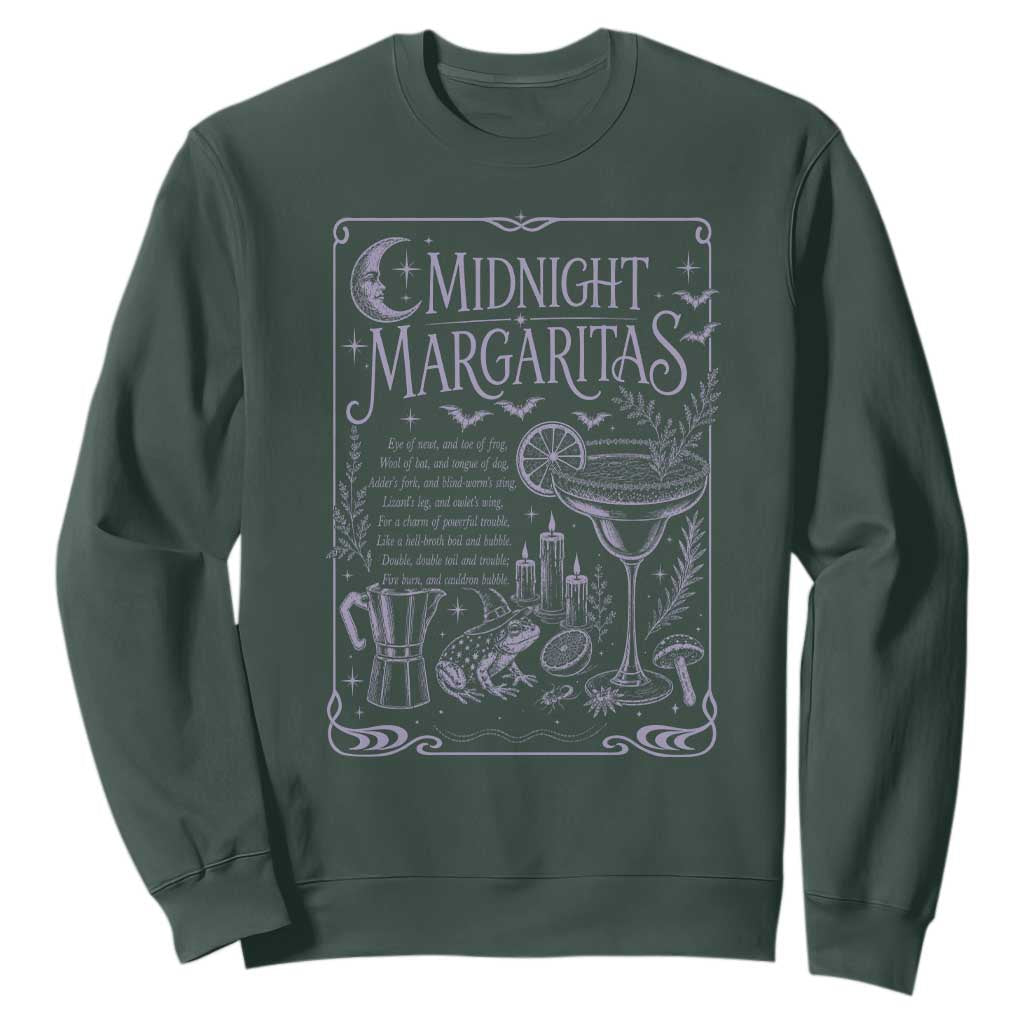Midnight Margaritas Witch Halloween Cocktail Sweatshirt Funny Magic Tequila Lover