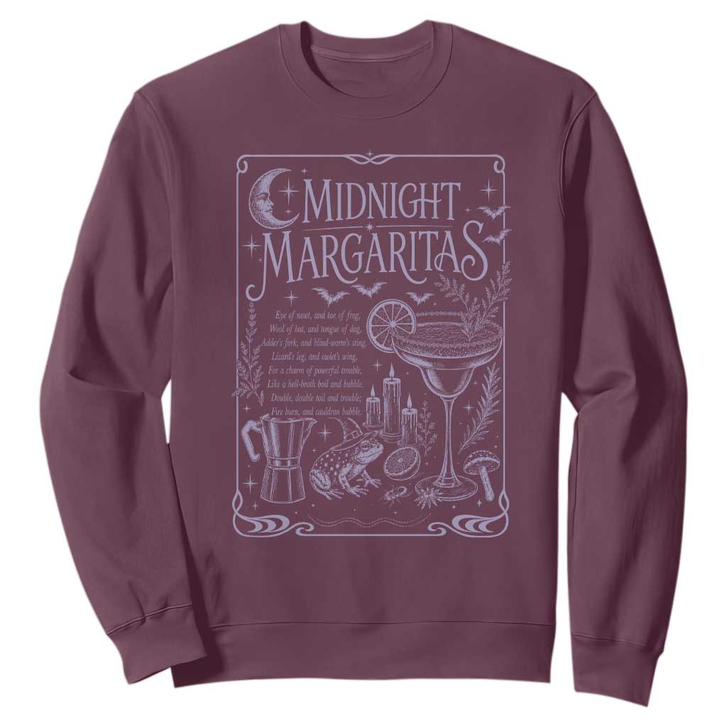 Midnight Margaritas Witch Halloween Cocktail Sweatshirt Funny Magic Tequila Lover