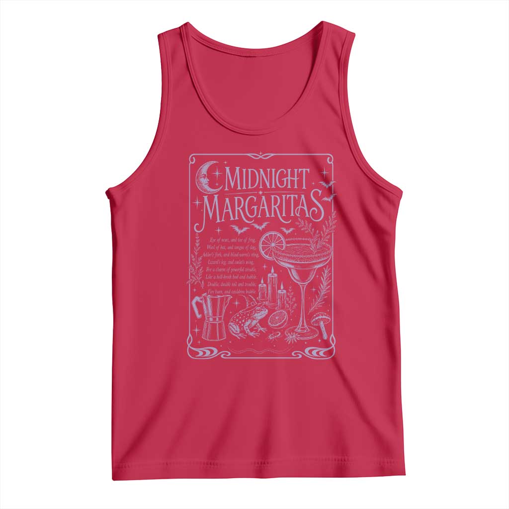 Midnight Margaritas Witch Halloween Cocktail Tank Top Funny Magic Tequila Lover