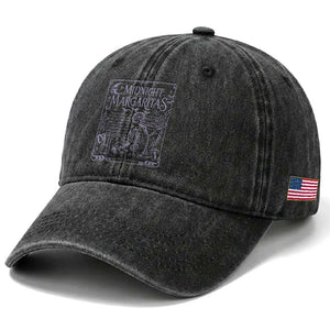 Midnight Margaritas Witch Halloween Cocktail Washed Cotton Baseball Cap Funny Magic Tequila Lover