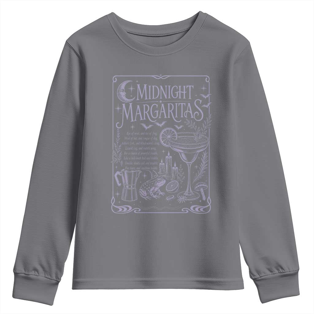 Midnight Margaritas Witch Halloween Cocktail Youth Sweatshirt Funny Magic Tequila Lover