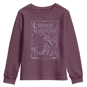 Midnight Margaritas Witch Halloween Cocktail Youth Sweatshirt Funny Magic Tequila Lover