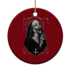 Horror Creepy Unholy Nun Demon Occult Scary Goth Ceramic Ornament