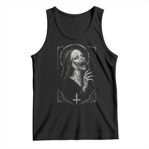 Horror Creepy Unholy Nun Demon Occult Scary Goth Tank Top