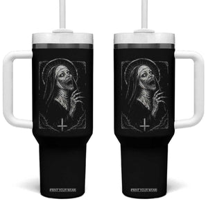 Horror Creepy Unholy Nun Demon Occult Scary Goth Tumbler With Handle