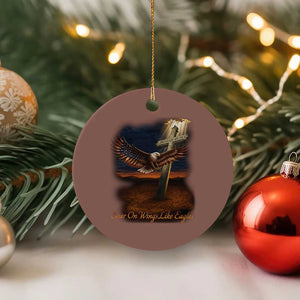 Soar On Wings Like Eagles Christian Faith Ceramic Ornament Isaiah 40:31 Bible Verse TS11 1pc Mocha Print Your Wear