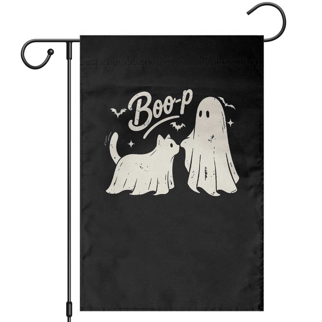 Funny Boo Boop Cat Ghost Halloween Garden Flag Cat Lovers Gifts