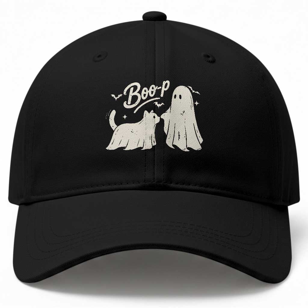 Funny Boo Boop Cat Ghost Halloween Baseball Cap Cat Lovers Gifts