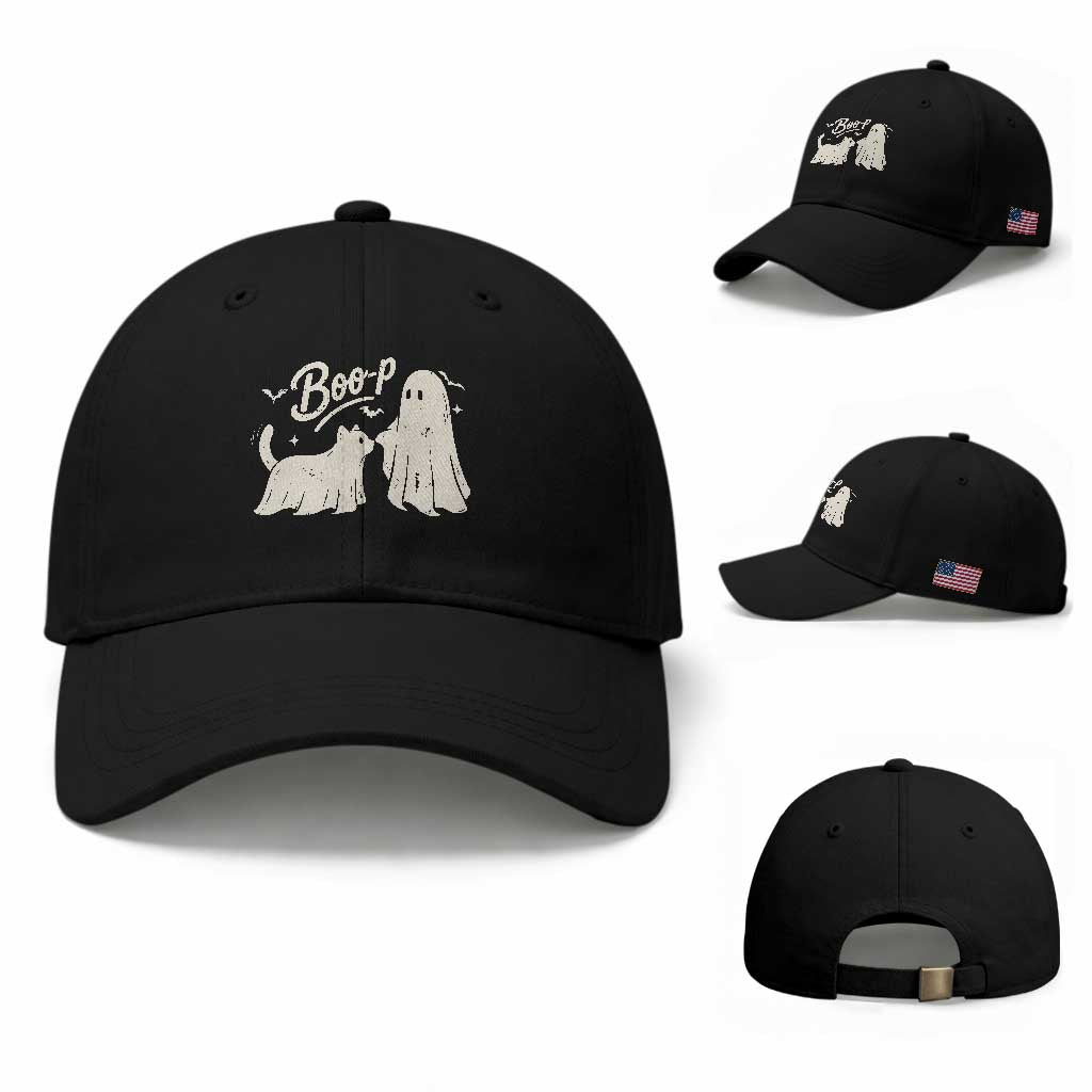 Funny Boo Boop Cat Ghost Halloween Baseball Cap Cat Lovers Gifts