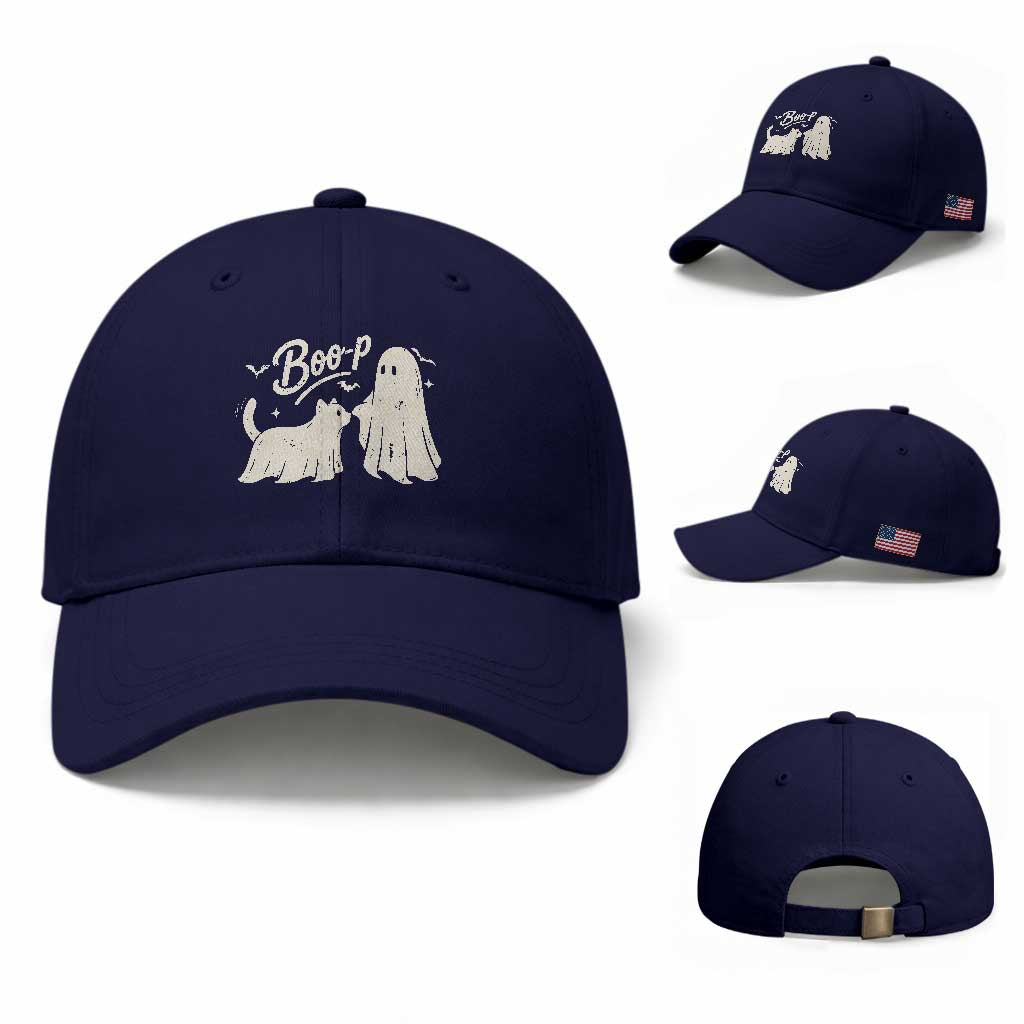 Funny Boo Boop Cat Ghost Halloween Baseball Cap Cat Lovers Gifts