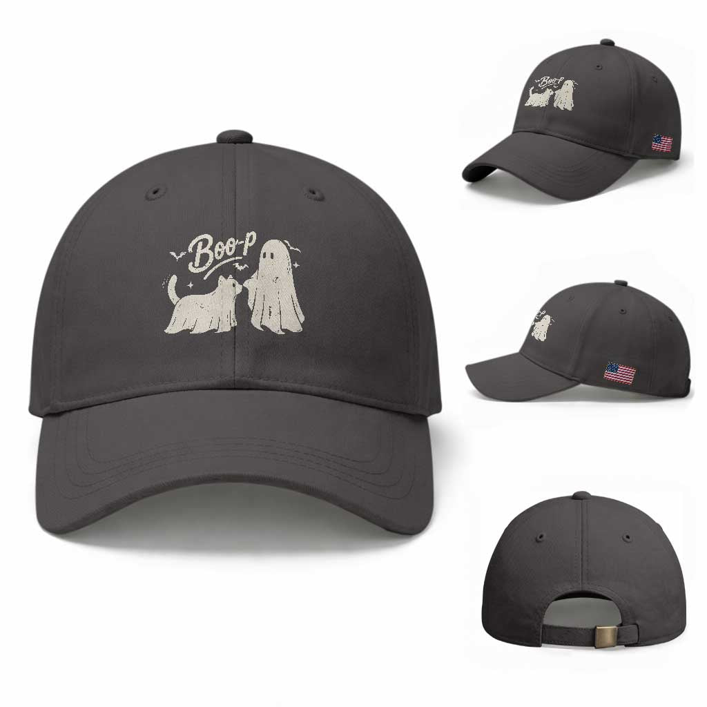 Funny Boo Boop Cat Ghost Halloween Baseball Cap Cat Lovers Gifts