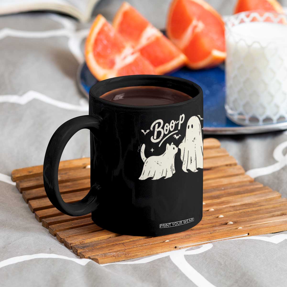 Funny Boo Boop Cat Ghost Halloween Coffee Mug Cat Lovers Gifts