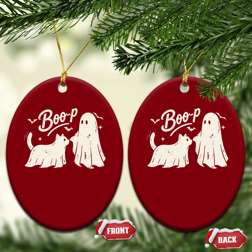 Funny Boo Boop Cat Ghost Halloween Ceramic Ornament Cat Lovers Gifts