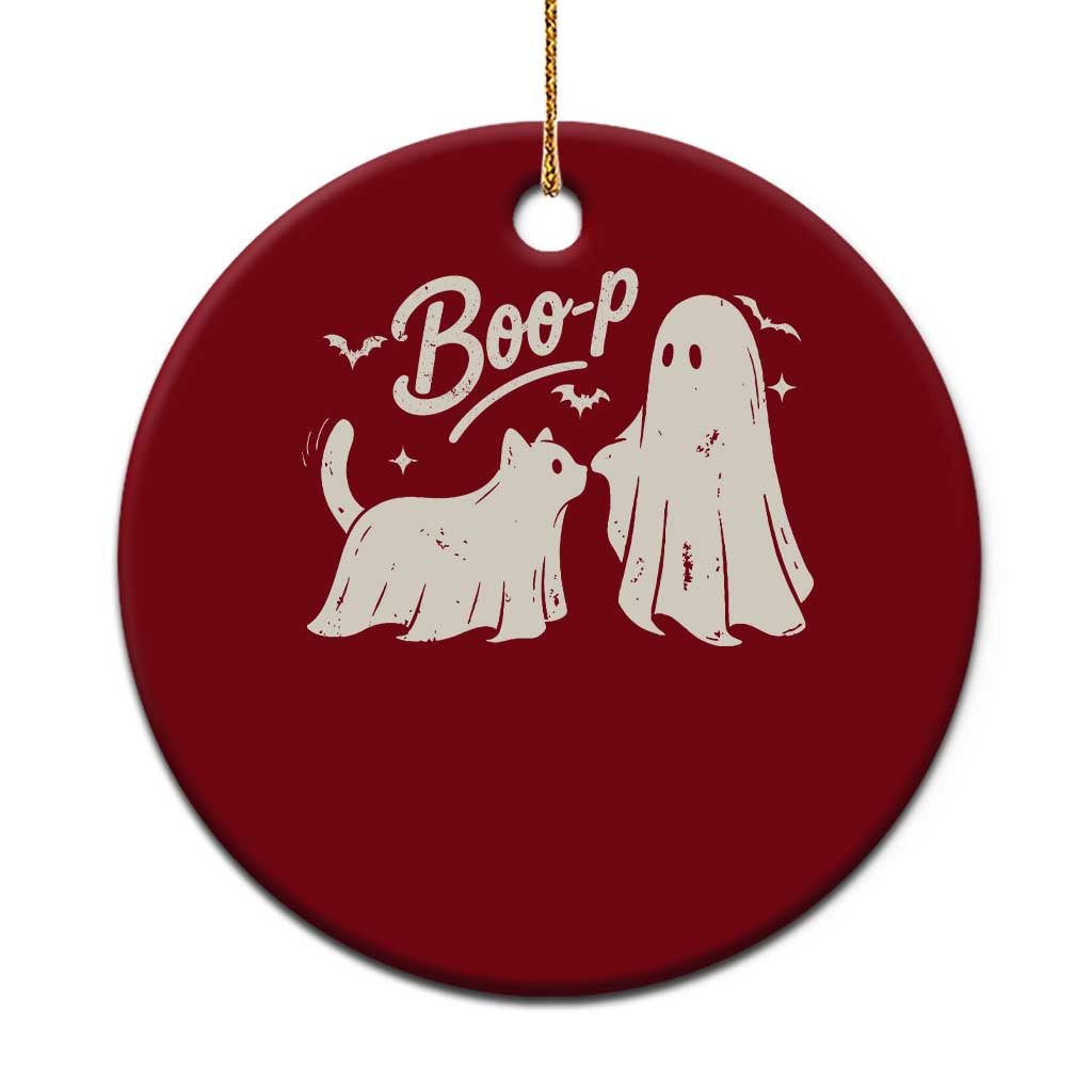 Funny Boo Boop Cat Ghost Halloween Ceramic Ornament Cat Lovers Gifts
