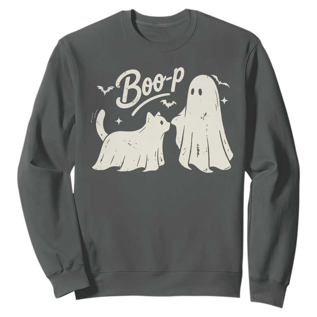 Funny Boo Boop Cat Ghost Halloween Sweatshirt Cat Lovers Gifts
