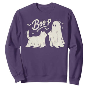 Funny Boo Boop Cat Ghost Halloween Sweatshirt Cat Lovers Gifts