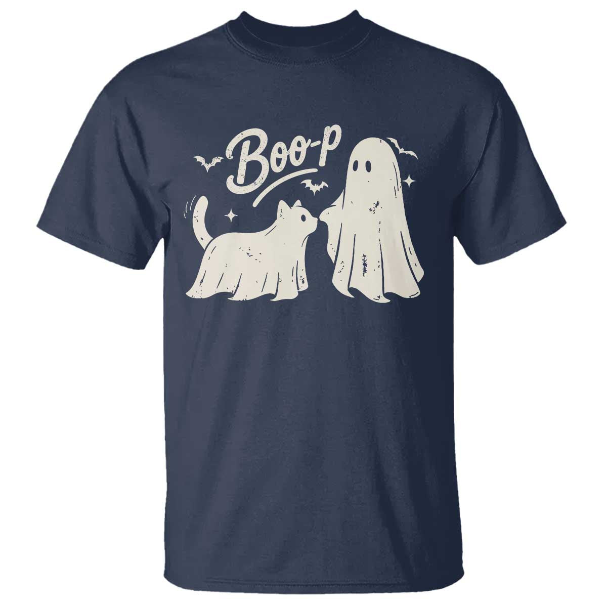 Funny Boo Boop Cat Ghost Halloween T Shirt Cat Lovers Gifts
