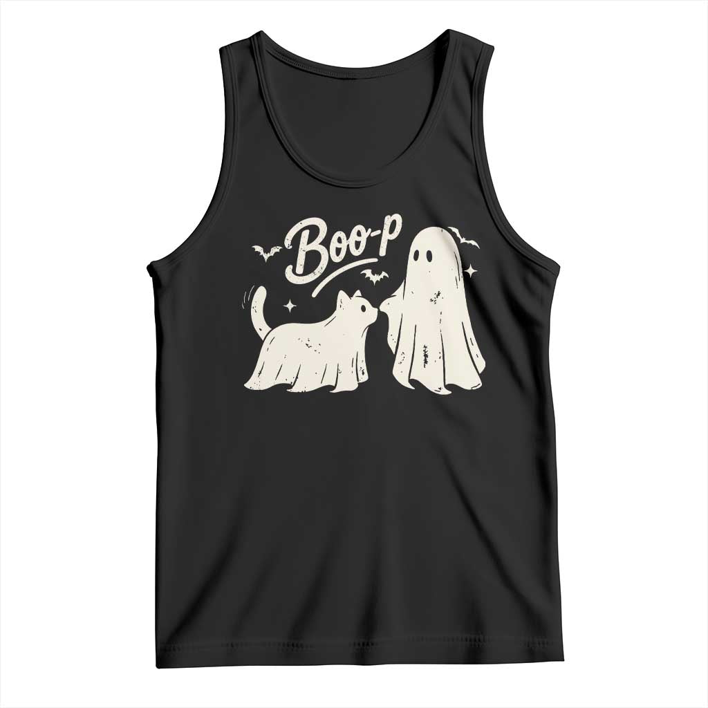 Funny Boo Boop Cat Ghost Halloween Tank Top Cat Lovers Gifts