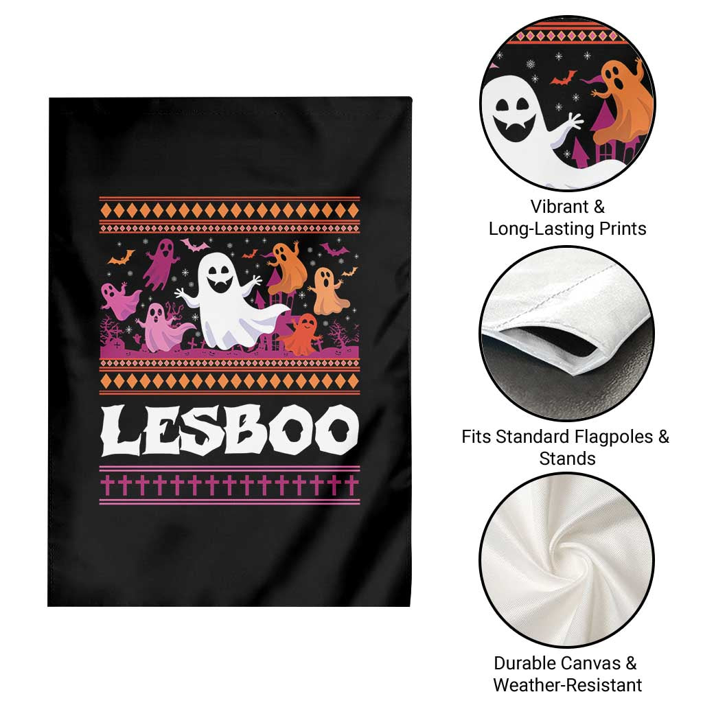 Funny Halloween Lesbian Garden Flag Lesboo Ghost Bat LGBT Graveyard TS11 Print Your Wear