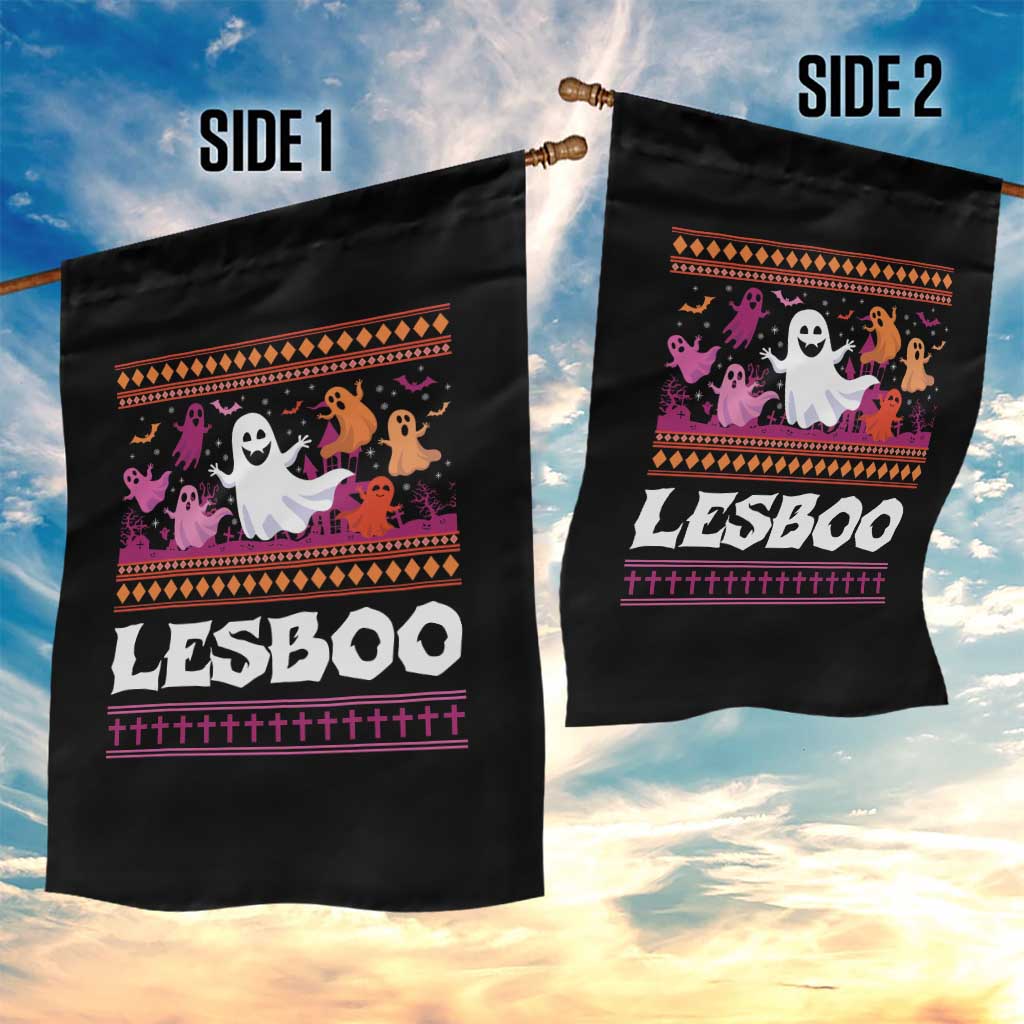Funny Halloween Lesbian Garden Flag Lesboo Ghost Bat LGBT Graveyard TS11 Print Your Wear