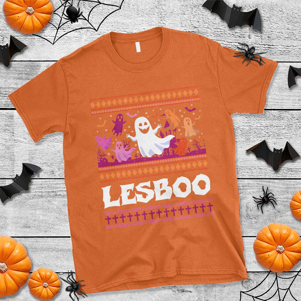 Funny Halloween Lesbian T Shirt Lesboo Ghost Bat LGBT Graveyard TS11 Orange Print Your Wear