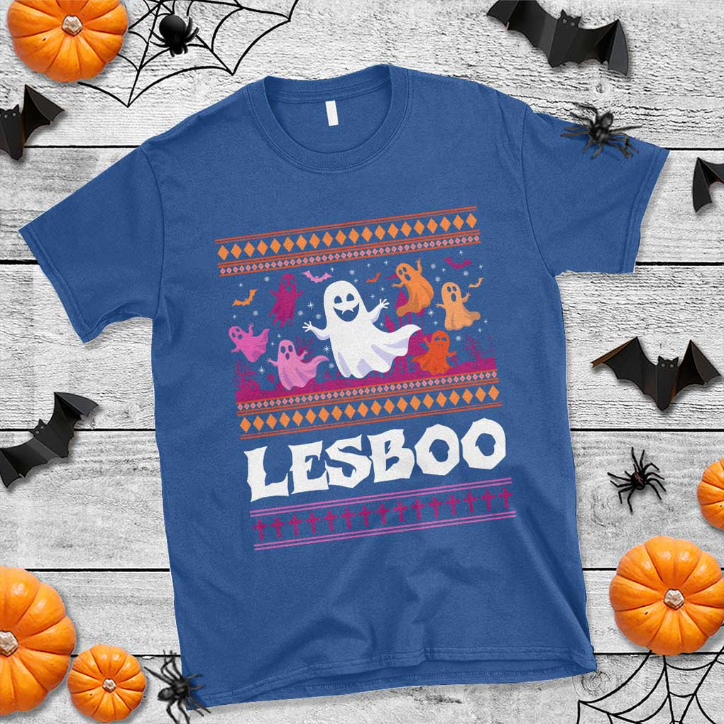 Funny Halloween Lesbian T Shirt Lesboo Ghost Bat LGBT Graveyard TS11 Royal Blue Print Your Wear