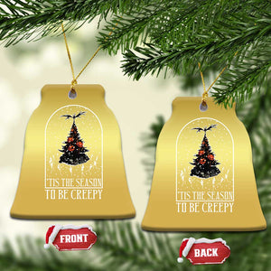 Halloween Xmas Christmas Ornament Tis The Season To Be Creepy Tree Skeleton Snowy TS11 Bell Flake Gold Print Your Wear