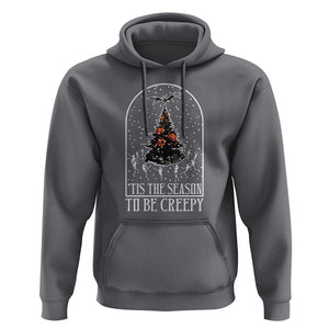 Halloween Christmas Hoodie Tis The Season To Be Creepy Xmas Tree Skeleton Snowy TS11 Charcoal Print Your Wear