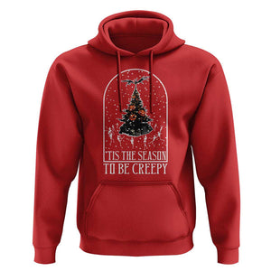 Halloween Christmas Hoodie Tis The Season To Be Creepy Xmas Tree Skeleton Snowy TS11 Red Print Your Wear