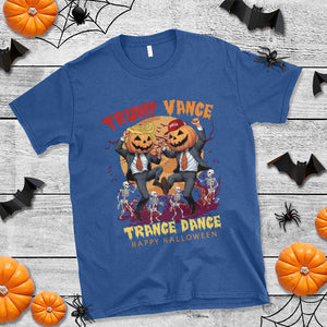 Funny Trump Vance Halloween T Shirt Trump Vance Trance Dance Pumpkin Skeleton Dancing Moon TS11 Royal Blue Print Your Wear